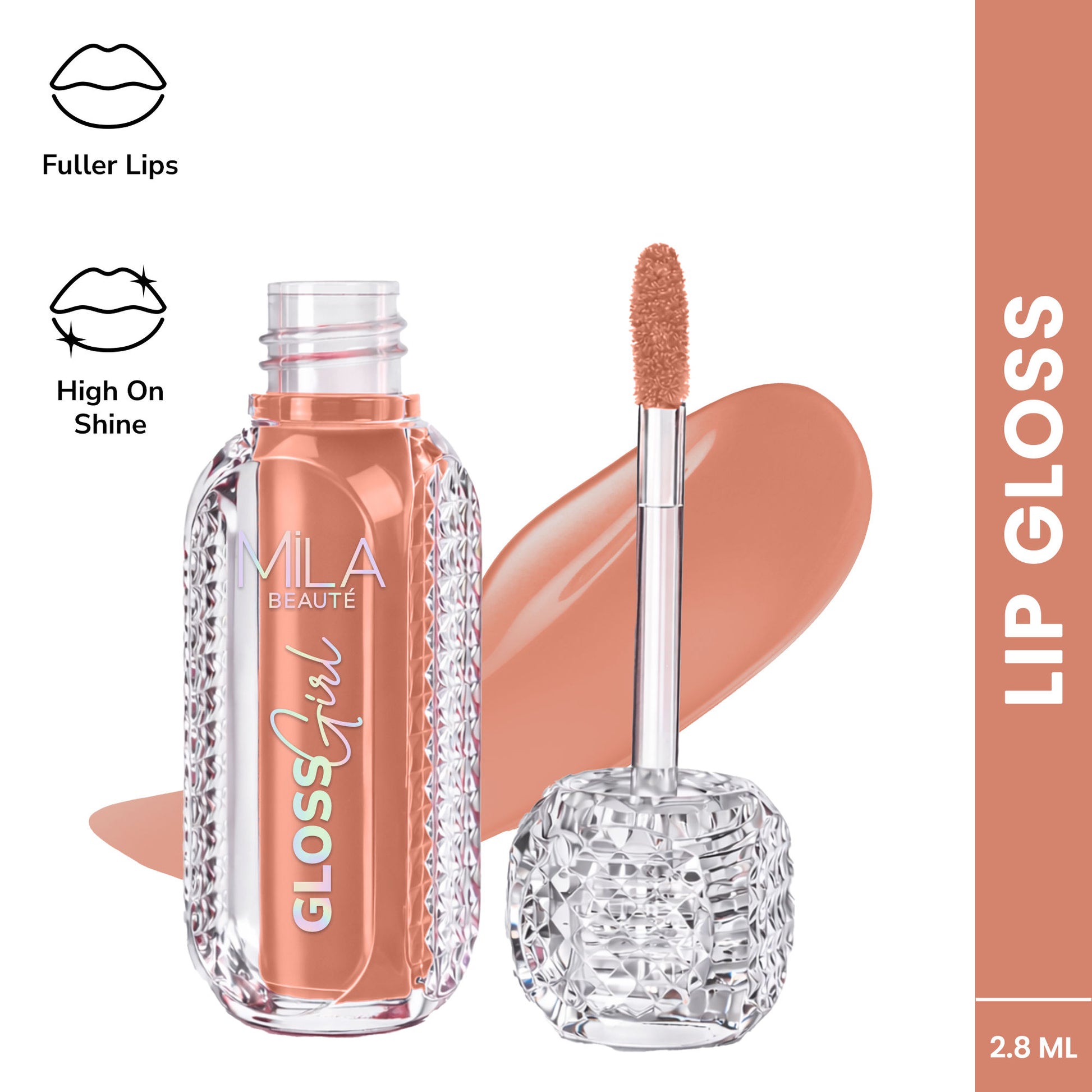 Mila Beauté Gloss Girl Lip Gloss with Fuller-Lip Effect & Extra Hydration - Barely There