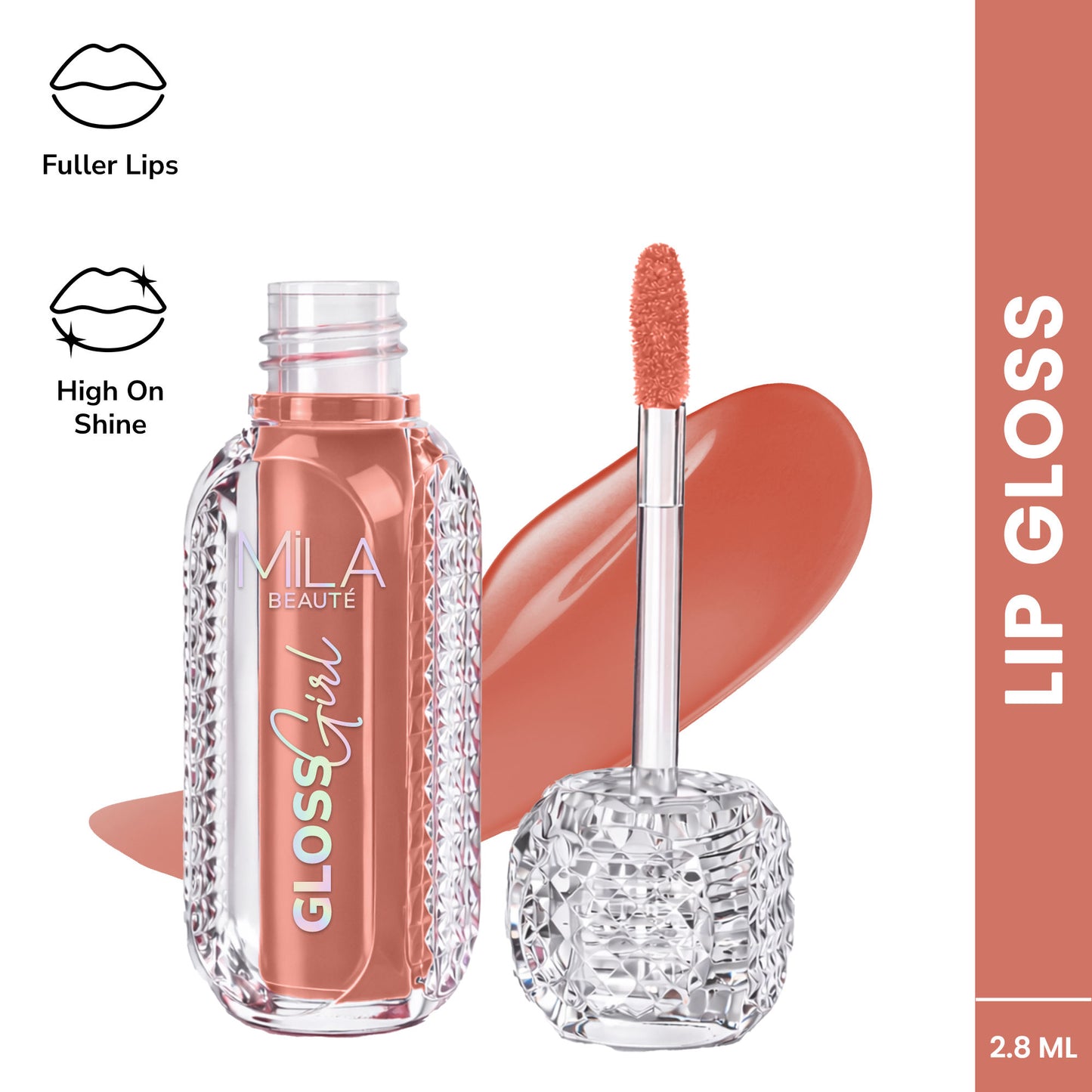 Mila Beauté Gloss Girl Lip Gloss with Fuller-Lip Effect & Extra Hydration - By The Way
