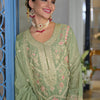 Indyancart IE Women Ethnic Motifs Embroidered Sequinned Kurta with Trousers & Dupatta