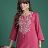 Dhiyona IE Floral Embroidered Thread Work Kurta