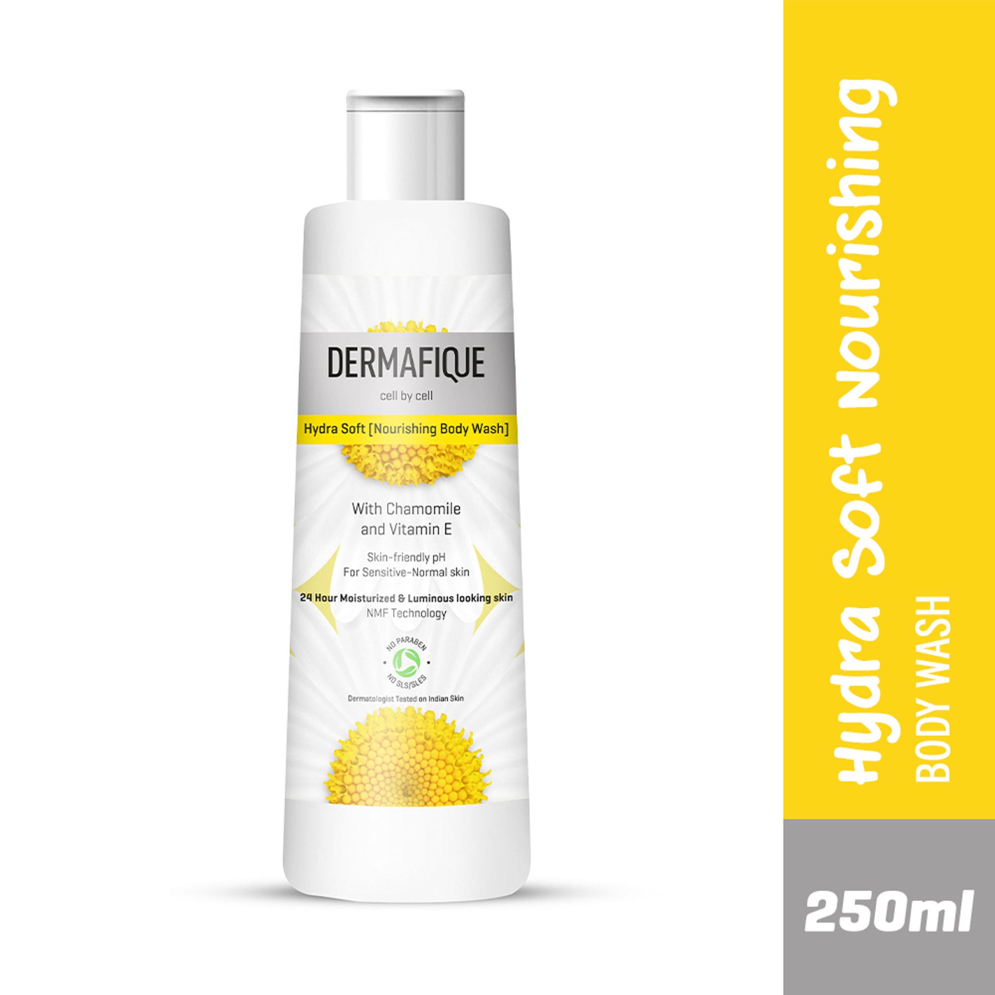 Dermafique Hydra Soft Nourishing Body Wash - 24 hr Moisture, Hyaluronic Acid & NMF