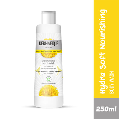 Dermafique Hydra Soft Nourishing Body Wash - 24 hr Moisture, Hyaluronic Acid & NMF