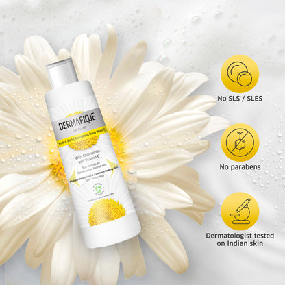 Dermafique Hydra Soft Nourishing Body Wash - 24 hr Moisture, Hyaluronic Acid & NMF