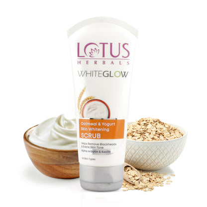 Lotus Herbals WhiteGlow Skin Brightening Oatmeal & Yogurt Face Scrub | All Skin Types