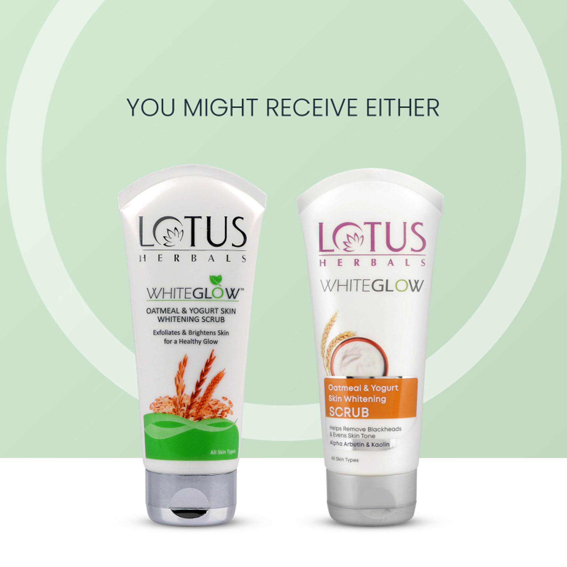 Lotus Herbals WhiteGlow Skin Brightening Oatmeal & Yogurt Face Scrub | All Skin Types