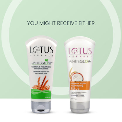 Lotus Herbals WhiteGlow Skin Brightening Oatmeal & Yogurt Face Scrub | All Skin Types
