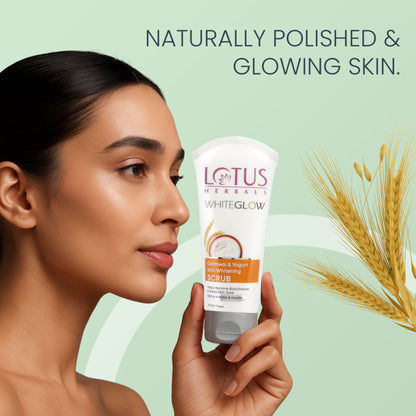 Lotus Herbals WhiteGlow Skin Brightening Oatmeal & Yogurt Face Scrub | All Skin Types