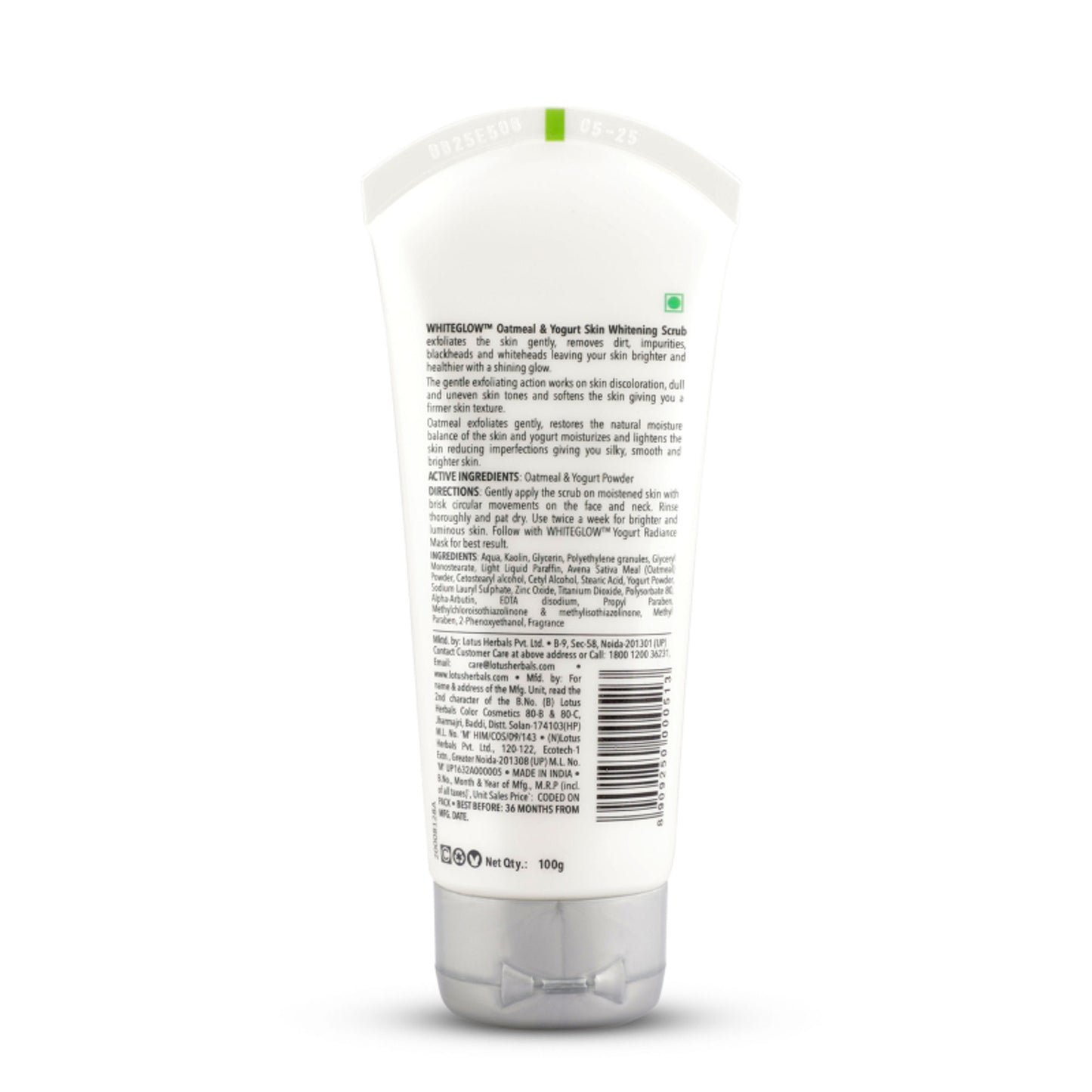 Lotus Herbals WhiteGlow Skin Brightening Oatmeal & Yogurt Face Scrub | All Skin Types