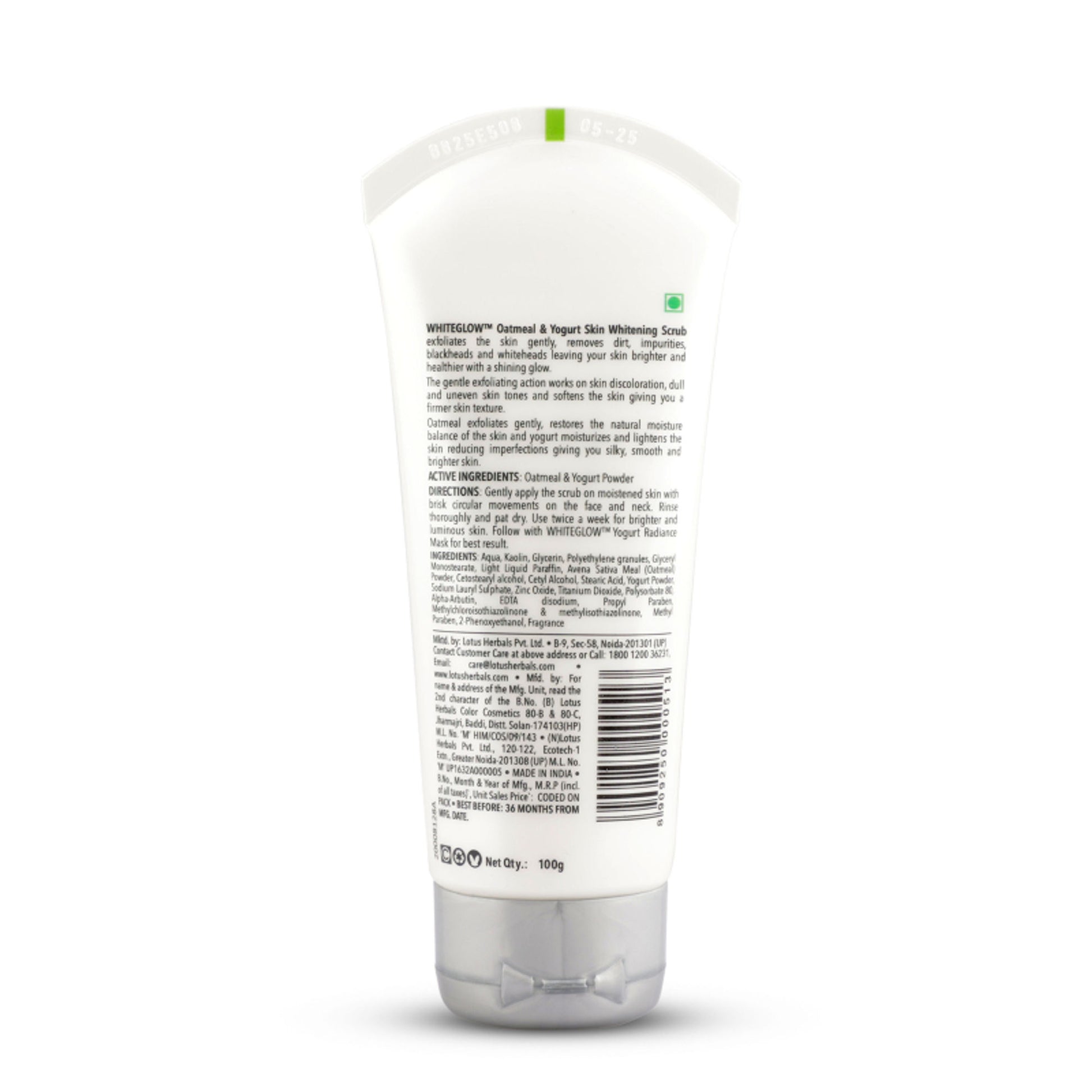Lotus Herbals WhiteGlow Skin Brightening Oatmeal & Yogurt Face Scrub | All Skin Types