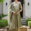 Dhiyona IE Women Embroidered Sequinned Kurta with Trousers & With Dupatta