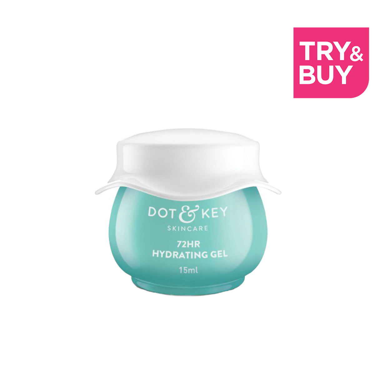 Dot & Key 72HR Hydrating Gel Moisturizer with probiotics, ceramides, and hyaluronic acid, oil-free water gel for deep skin hydration.