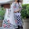 Dhiyona VA Women'sGeometric Printed Straight Kurta With Trousers & Dupatta
