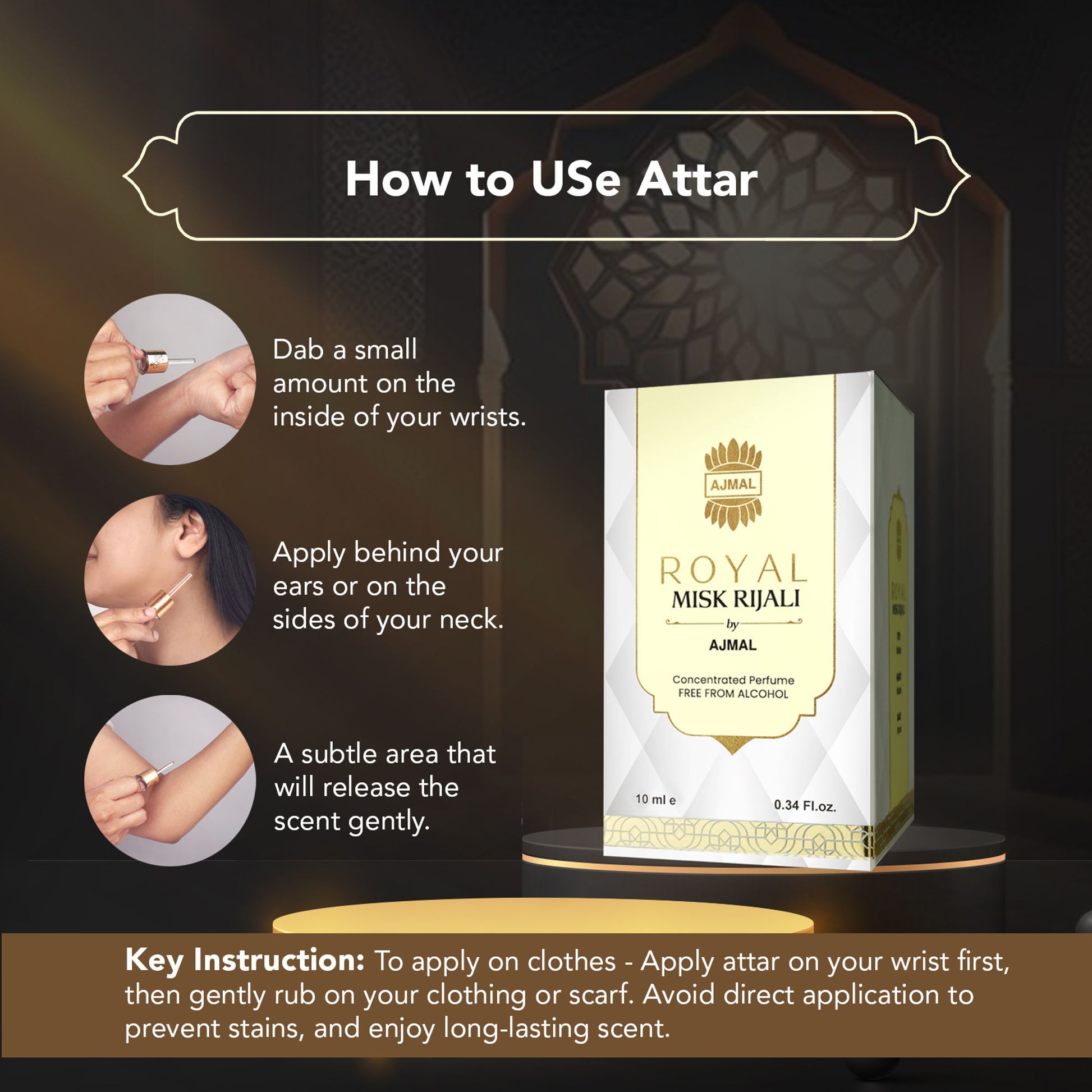 Ajmal India Royal Misk Rijali Attar For Unisex