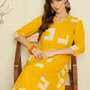 Dhiyona IE Women Printed V-Neck Cotton Top and Trousers Co-Ords