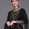 Dhiyona IE Women Black Ethnic Motifs Yoke Design Kurta with Sharara & Dupatta