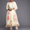 Dhiyona IE Floral Embroidered A-Line Chanderi Cotton Kurta with Trousers & Dupatta