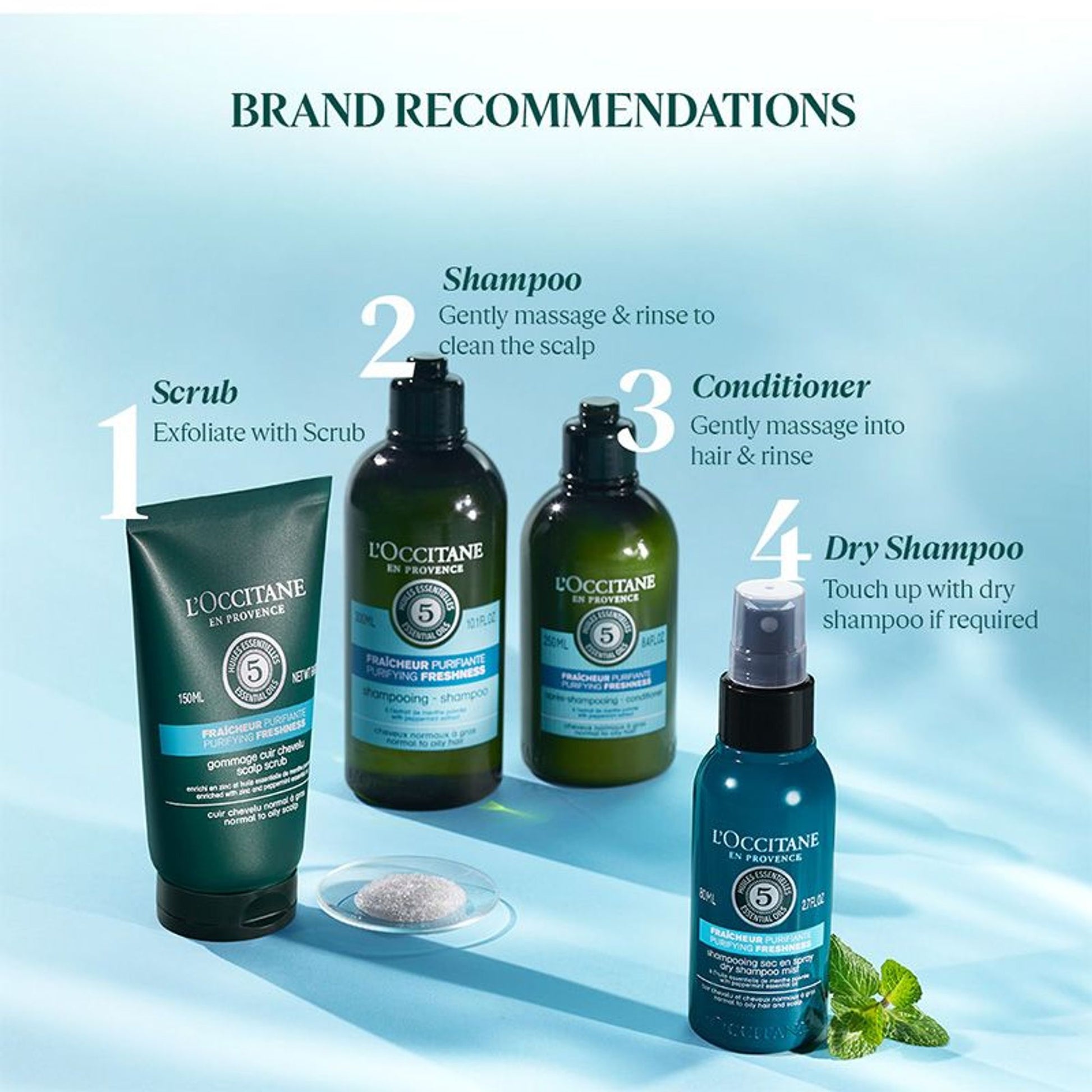 L'Occitane Purifying Freshness Dry Shampoo Mist 80ml