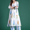 Dhiyona IE Floral Printed Regular Pure Cotton Kurta with Trousers