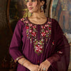 Indyancart IE Floral Embroidered Kurta With Trousers & Dupatta