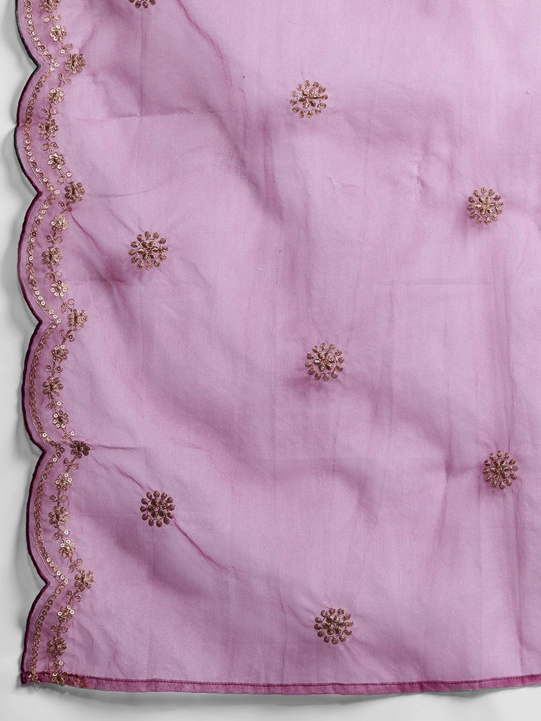 Indyancart IE Plus Size Ethnic Motifs Embroidered Sequinned Kurta with Trousers & With Dupatta
