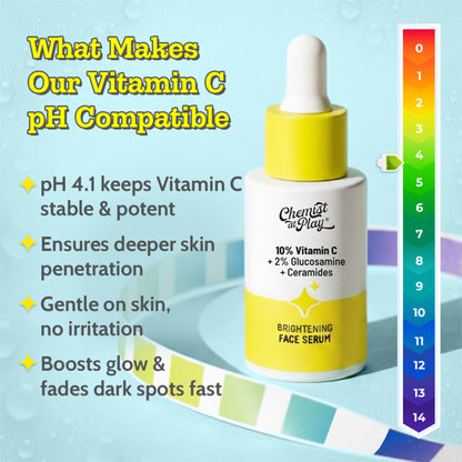 Chemist at Play 10% Vitamin C Face Serum Brightens Skin Treats Dark Spots & Hyperpigmentation