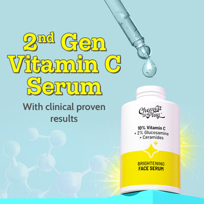 Chemist at Play 10% Vitamin C Face Serum Brightens Skin Treats Dark Spots & Hyperpigmentation