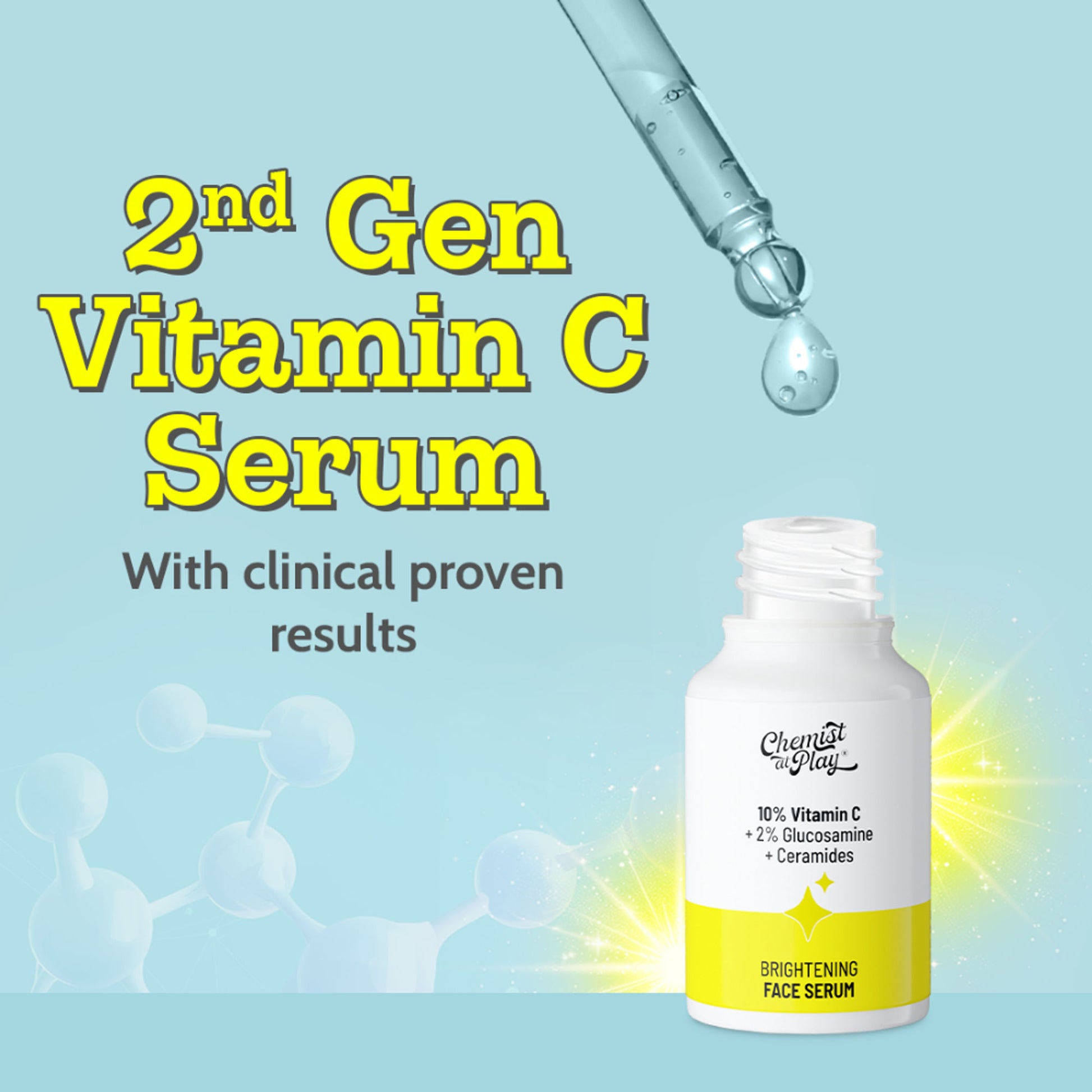 Chemist at Play 10% Vitamin C Face Serum Brightens Skin Treats Dark Spots & Hyperpigmentation