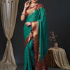 Women's Georgette Burgundy Woven Design Designer Saree With Blouse Piece