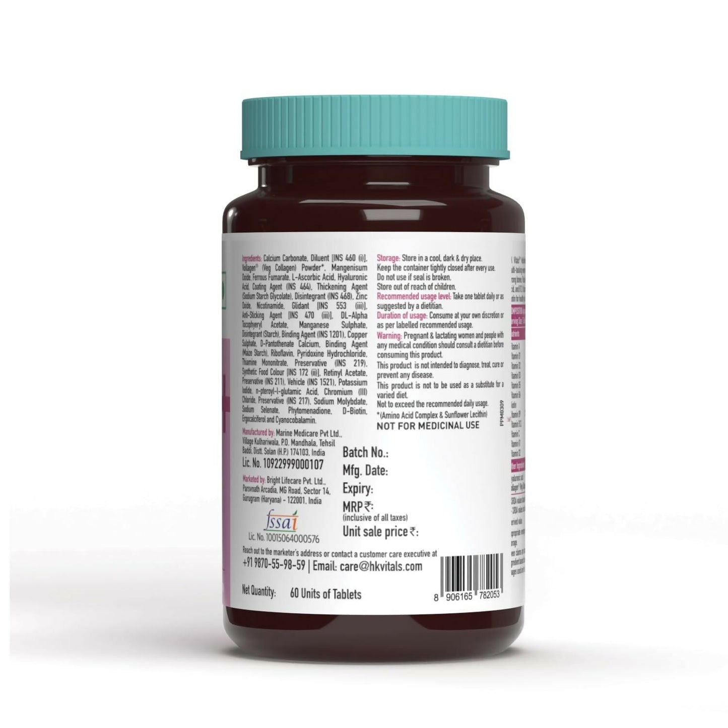 HK Vitals Multivitamin Plus Women Ayurvedic Tablets in a bottle, showing tablets designed for women's health and wellness.