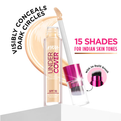 Nykaa Undercover Multi-Use Full Coverage Concealer-Hyaluronic Acid & Niacinamide - 02P
