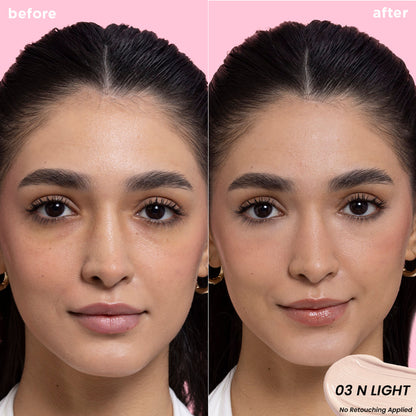 Nykaa Undercover Multi-Use Full Coverage Concealer-Hyaluronic Acid & Niacinamide - 03N