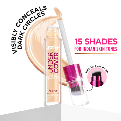 Nykaa Undercover Multi-Use Full Coverage Concealer-Hyaluronic Acid & Niacinamide - 04N