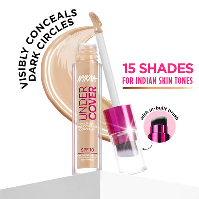 Nykaa Undercover Multi-Use Full Coverage Concealer-Hyaluronic Acid & Niacinamide - 08N