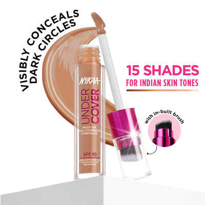 Nykaa Undercover Multi-Use Full Coverage Concealer-Hyaluronic Acid & Niacinamide - 14P