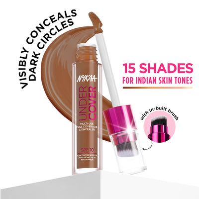 Nykaa Undercover Multi-Use Full Coverage Concealer-Hyaluronic Acid & Niacinamide - 15N