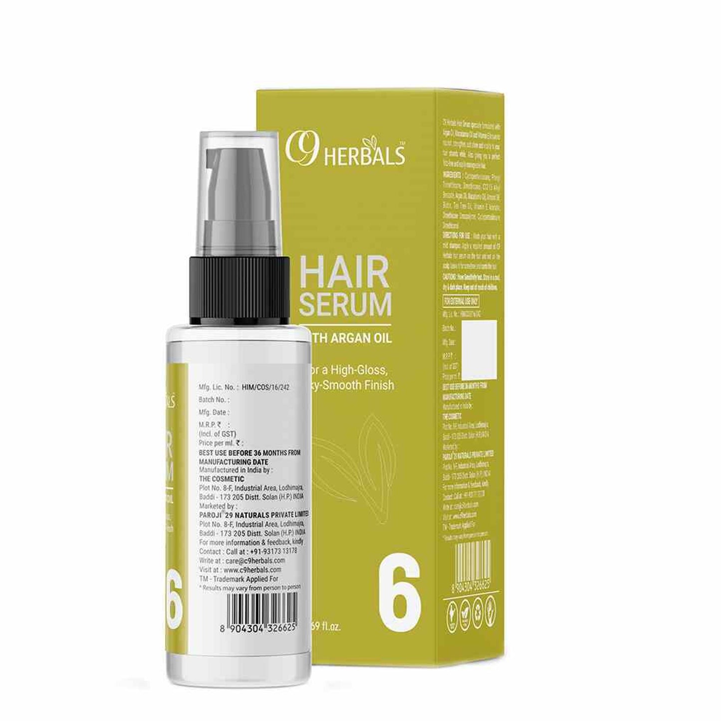 C9 Herbals Hair Serum With Argan Oil