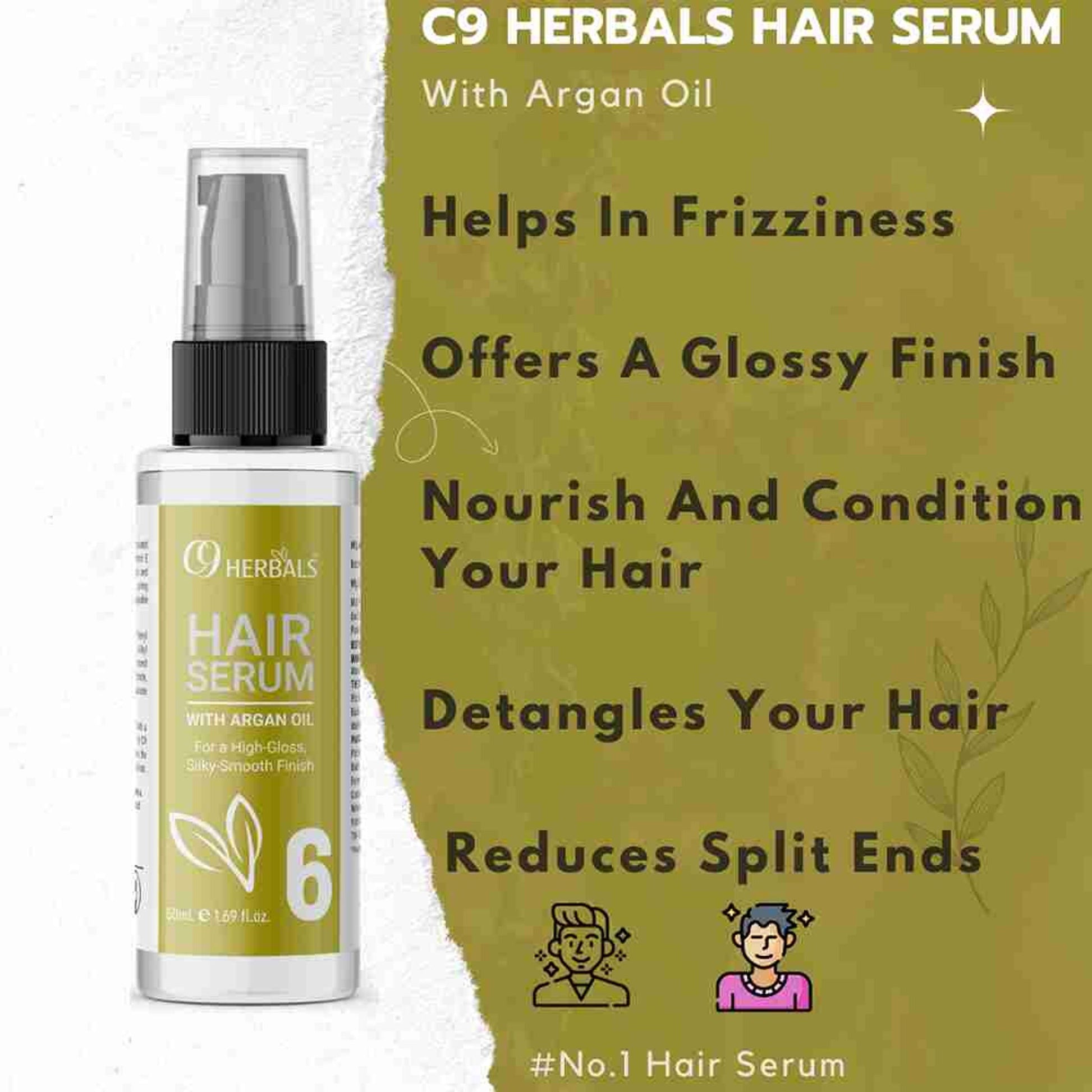 C9 Herbals Hair Serum With Argan Oil