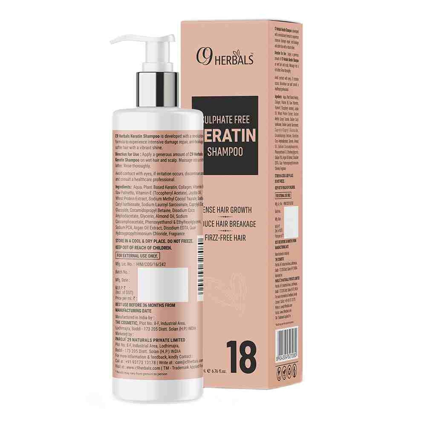 C9 Herbals Sulphate Free Keratin Shampoo