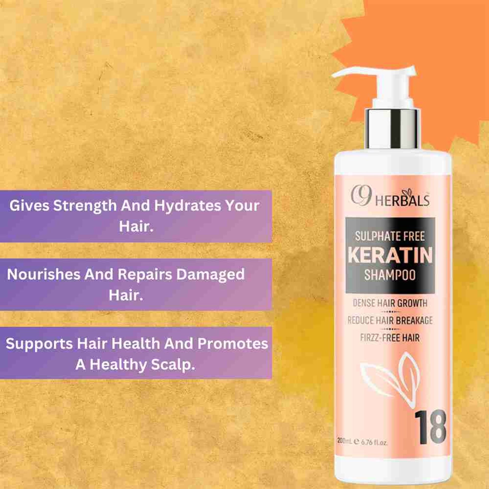 C9 Herbals Sulphate Free Keratin Shampoo