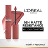 LOreal Paris Infallible Matte Resistance Lipstick, Transfer Resistant Formula - Lazy Sunday 150 - 635 Worth It Medium