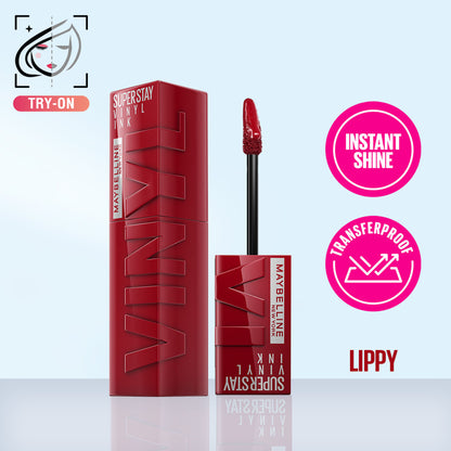 Maybelline New York Super Stay Vinyl Ink Liquid Lipstick, Instant Shine Lasts Up To 16H - Lippy