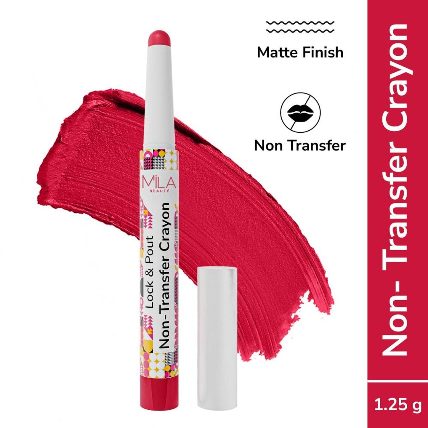 Mila Beauté Lock & Pout Transfer - Proof Matte Crayon With Ceramides & Shea Butter - Spill The Tea