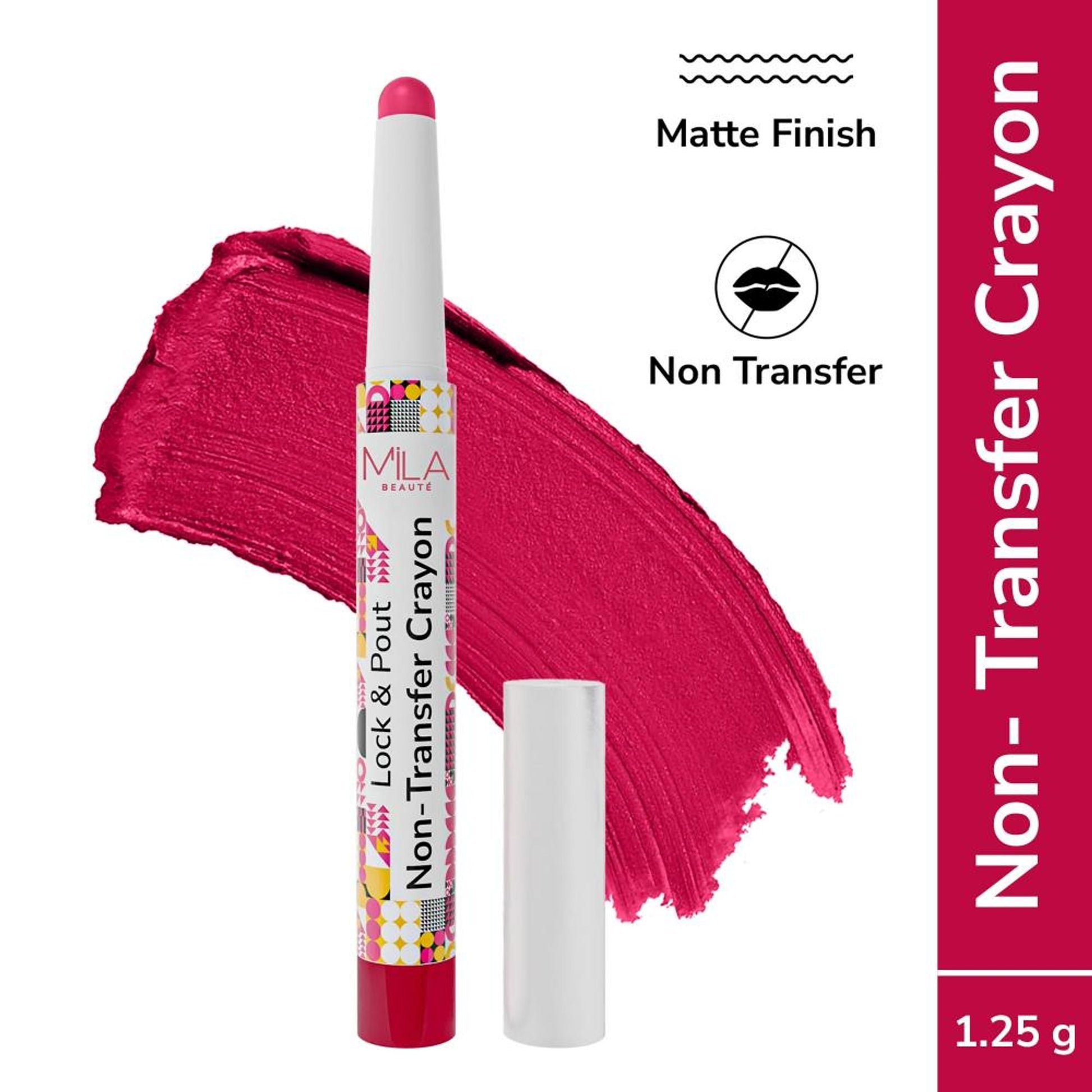 Mila Beauté Lock & Pout Transfer - Proof Matte Crayon With Ceramides & Shea Butter - Zero Chill