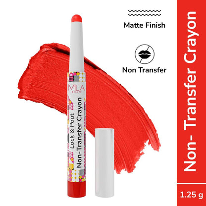 Mila Beauté Lock & Pout Transfer - Proof Matte Crayon With Ceramides & Shea Butter - Play Nice