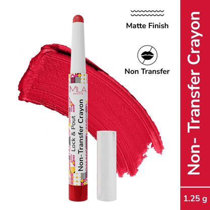 Mila Beauté Lock & Pout Transfer - Proof Matte Crayon With Ceramides & Shea Butter - Moody