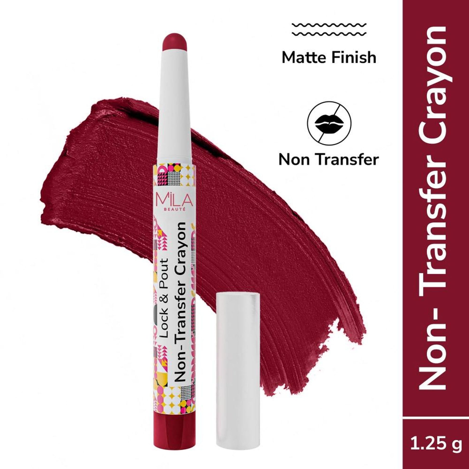 Mila Beauté Lock & Pout Transfer - Proof Matte Crayon With Ceramides & Shea Butter - Wild Card
