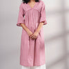 Women's Pink Premium Cotton Printed Kurta With Cotton Bottom