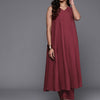 Dhiyona VA Women'sPleated Silk Crepe Kurta with Trousers