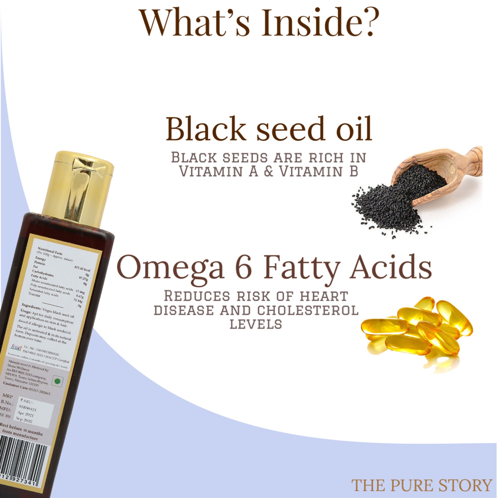 The Pure Story Black Seed Hair & Skin Oil - Pure And Natural