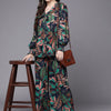 Indyancart IE Women Green & Navy Blue Floral Printed Co-Ords